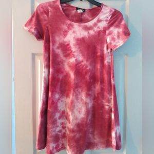 Adara pink tie dye stretchy dress size medium